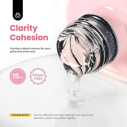 Miniatura 5 de Beetles - Gel constructor sin HEMA, brisa transparente de 0.5 onzas, 7 en 1, para fortalecer el ápice, extensión de espesamiento, bricolaje en casa