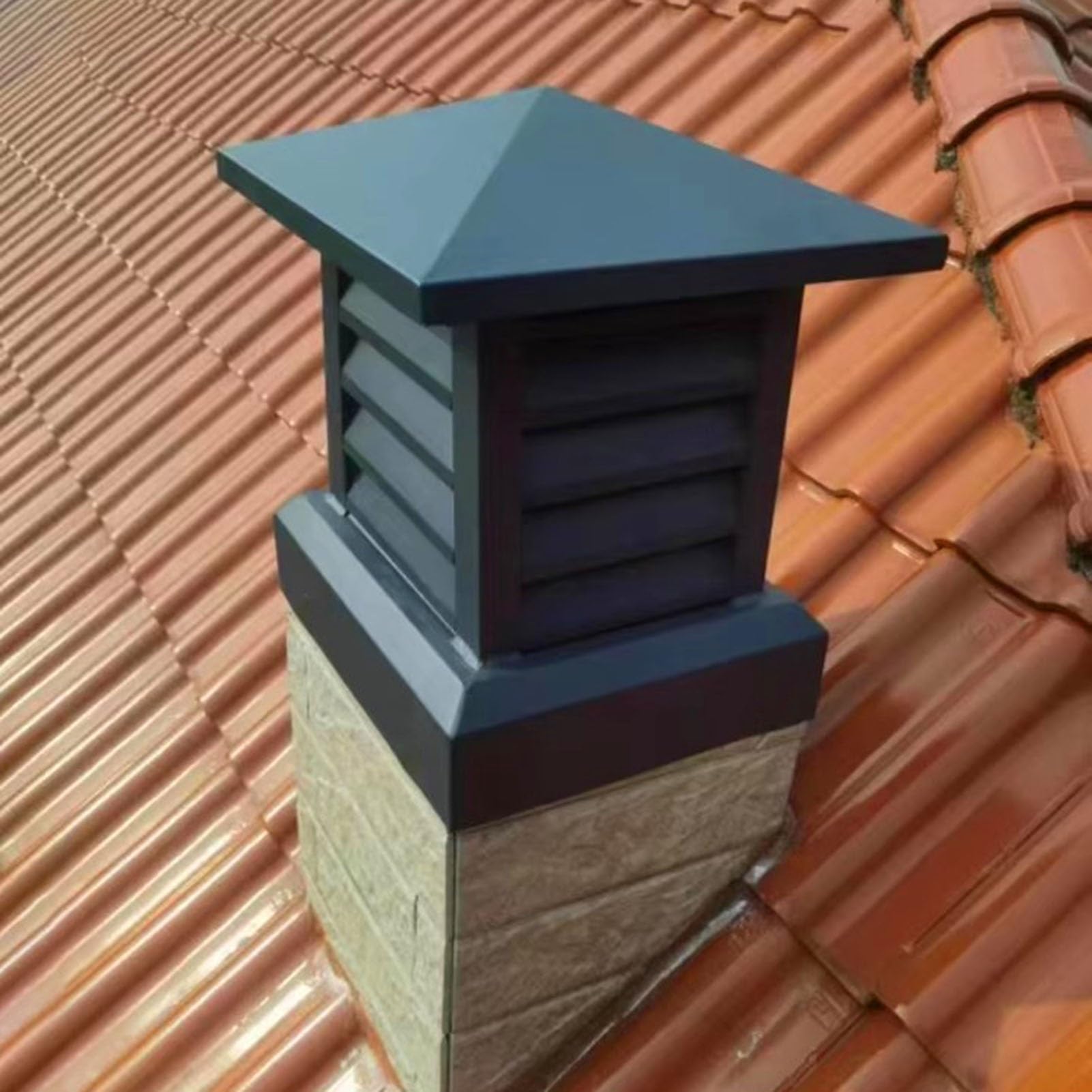 BHFLJSAQ Chimney Rain Caps,Weatherproof Aluminum Alloy Chimney Cap - 10x10 to 28x28 inches, Durable Furnace Vent Cap for Outdoor Chimney Flue, Fits 35x35cm (13.8x13.8in)