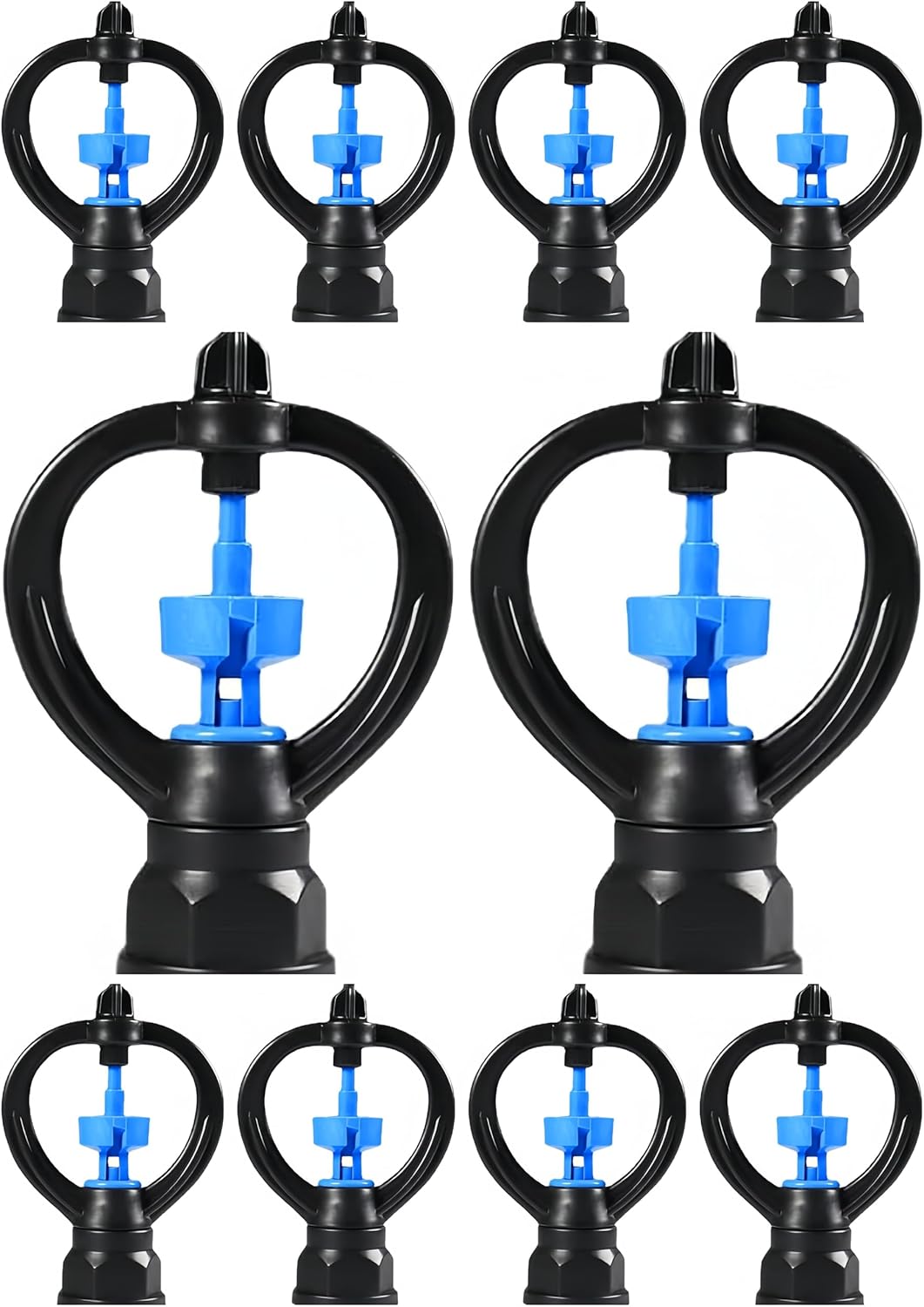 10Pcs Universal Plastic Disc Sprinkler Heads - Perfect for Garden and Landscape Irrigation with 1/2 and 3/4 Inch Rain Shape Spray (1/2 Aluminum)