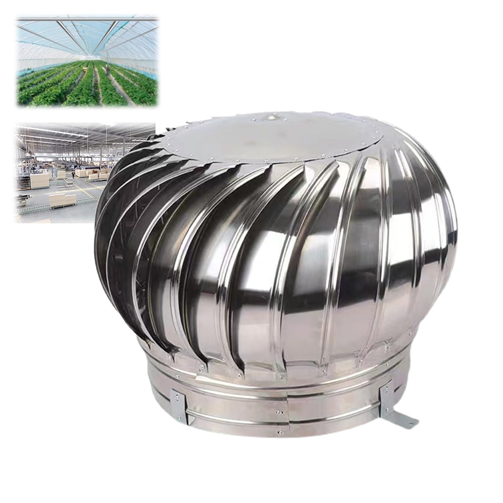 Chapeau de cheminee rotatif 450 mm pour eliminer l'humidite et le refoulement de fumee