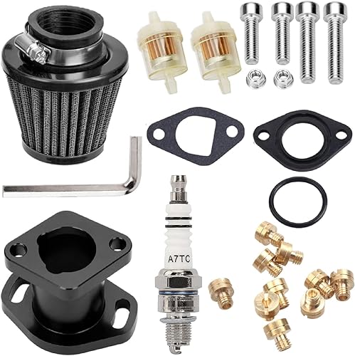 Miniatura 6 de Carburador VM22 Predator 212CC 196cc CT200U KT196 Moto Mini Bike Race Go Kart 6.5HP Baja Warrior Heat MB165 MB200 Mini Bike Go Kart Kit de filtro de