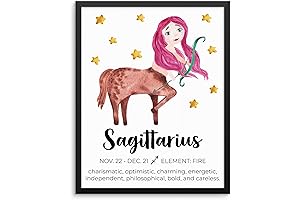 Kids SAGITTARIUS Zodiac Sign Art Print for Children's Rooms