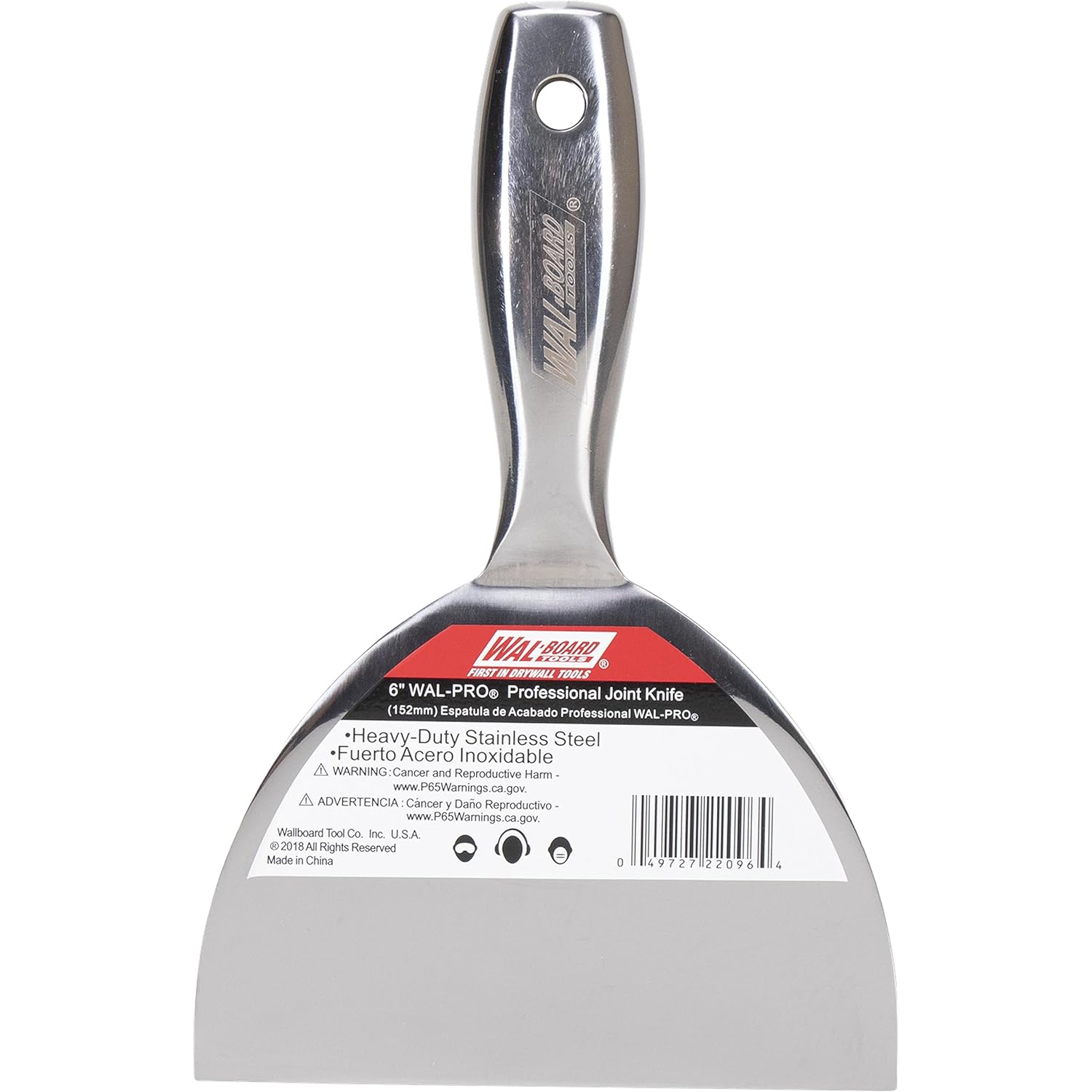WAL-BOARD TOOLS Stainless Steel Handle Tools, 152 Millimeter Length, Joint Knife, Ergonomic and Durable, 12-in-1 Multi-Purpose Tool, Convenient Hanging Storage, 022-096