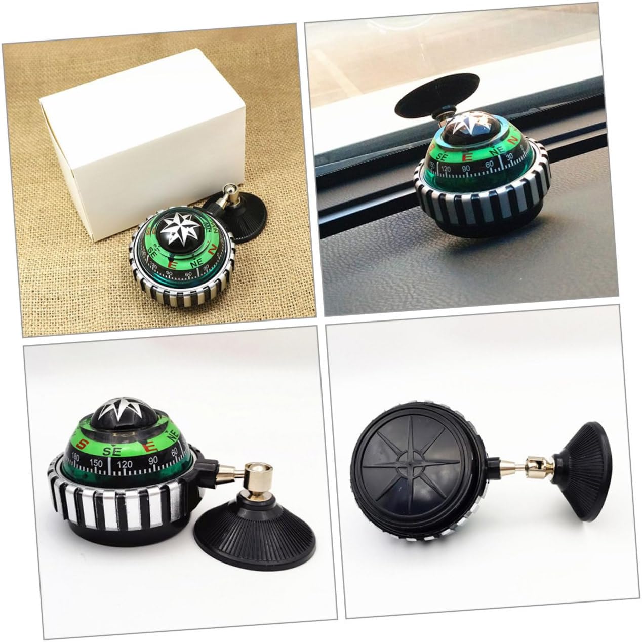 2pcs Adjustable Dash Mount Compass Ball with Strong Suction Cup for Car Boat Truck Navigation Abs Material Directional Guide for Outdoor Use
