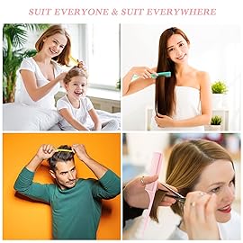 Leinuosen 3 Pack Rat Tail Combs Fine Tooth Parting Tip for Women Carbon Fiber Heat Resistant Anti Static Teasing for Back Combing Root Teasing Adding Volume Evening Styling(Pink, Yellow, Green)