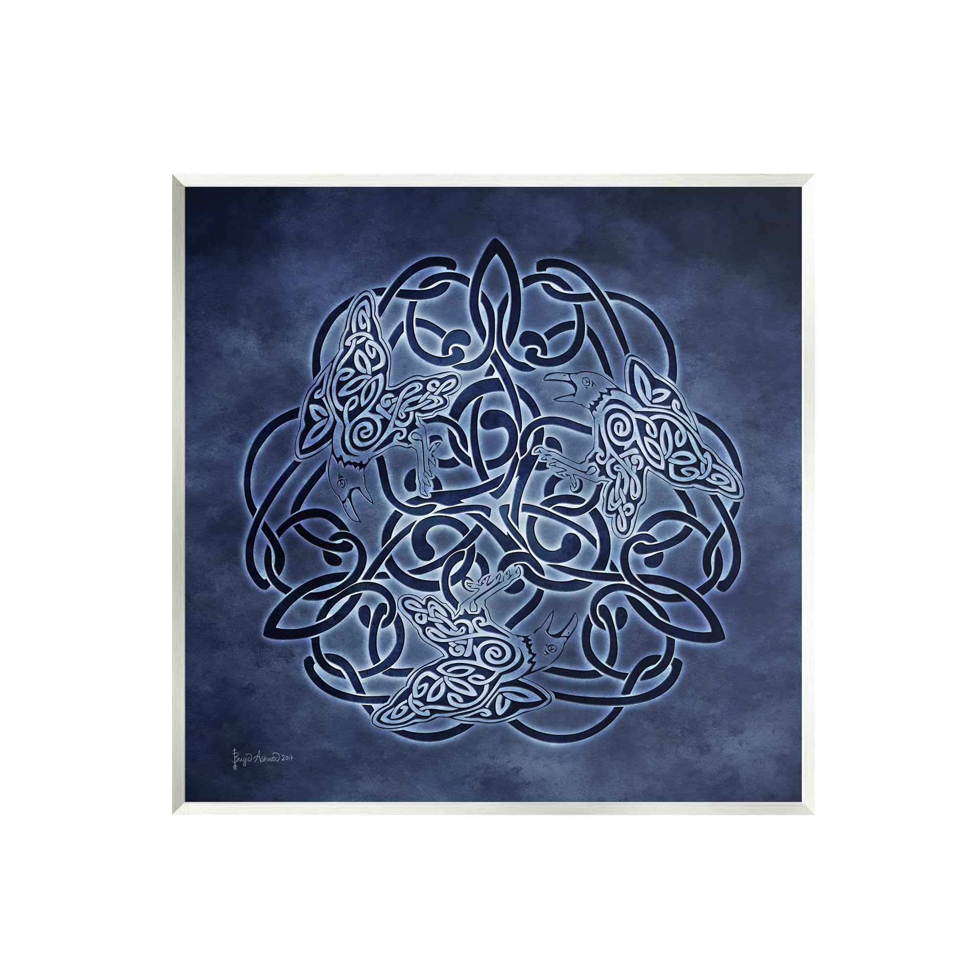 Stupell IndustriesBlue Celtic Raven Pattern Wall Plaque Art by Brigid Ashwood