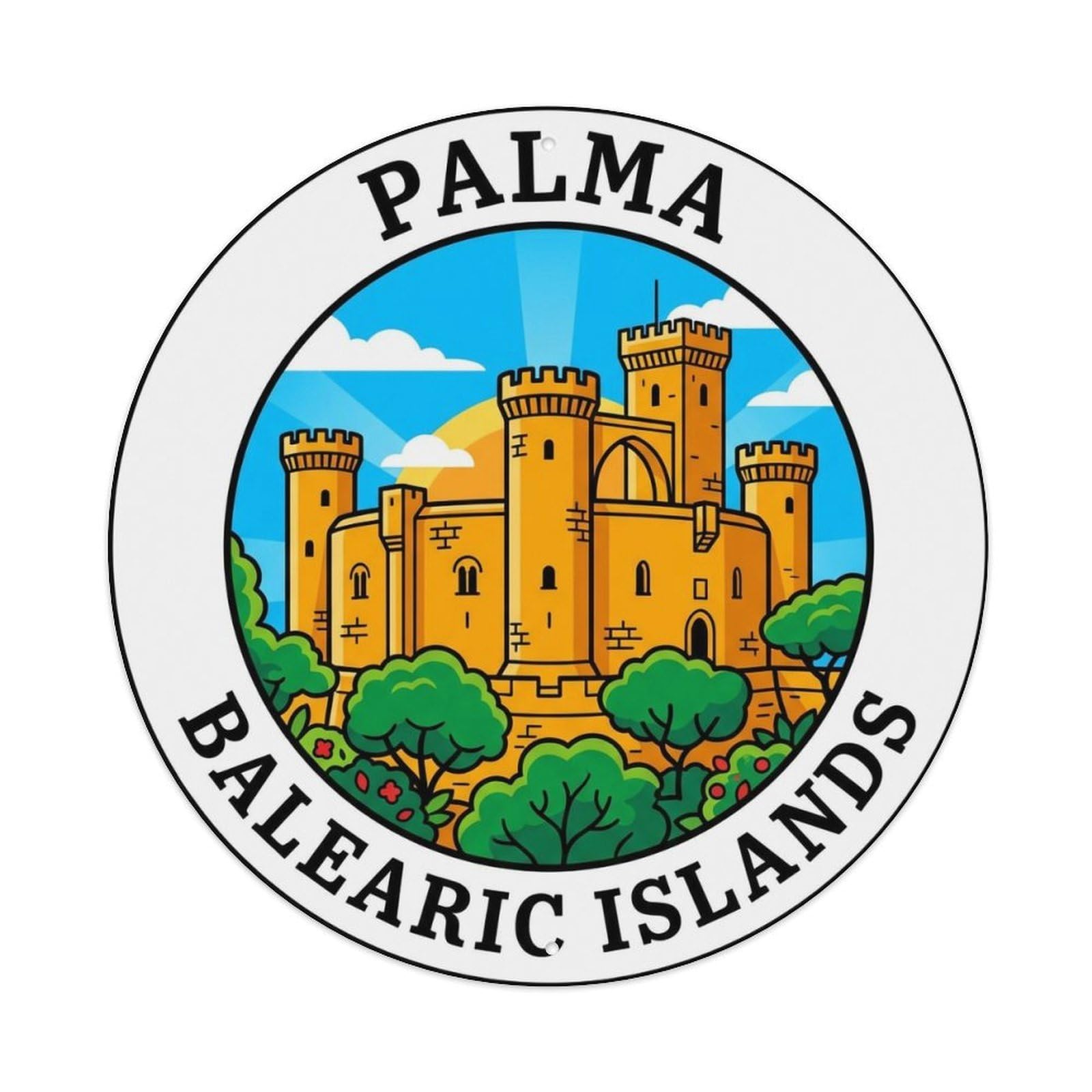 Vintage Travel Palma Spain Site Metal Tin Sign