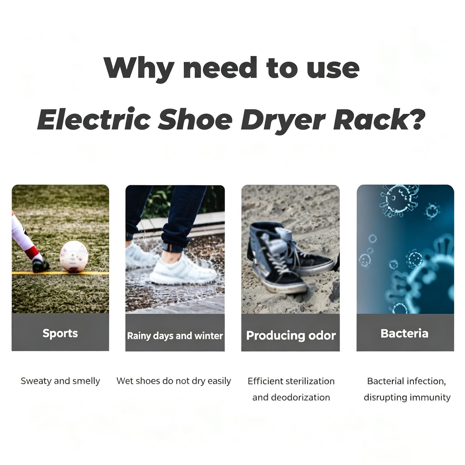 80-w-elektro-schuhtrockner Aus Aluminium, Freistehend, Für 4 Paar Schuhe, Mit Heizfunktion, Entfeuchtungsfunktion, Wasserdichtem Schalter, Konstanter Temperatur, Leiser Betrieb Ohne Luftstrom Für