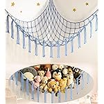 mirolam Stuffed Animal Storage Hammock Net - Toy Hammock Net for Stuffed Animals Corner - Hanging Stuff Animal Organizer Holder Large Size Baby Nursery Room Decor-Blue