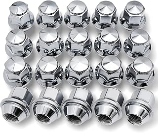 20PCS 611-007 M14*1.5 Chrome Factory Style Lug Nuts for 2015-2021 Ford Mustang Explorer Edge Fusion/Lincoln MKZ MKX Aviator ACPZ-1012-D, ACPZ-1012-M