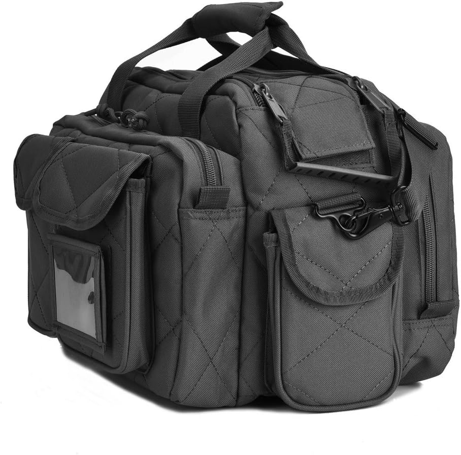 Tactical Gun Range Bag, Deluxe Pistol Shooting Range Duffle Bags Black