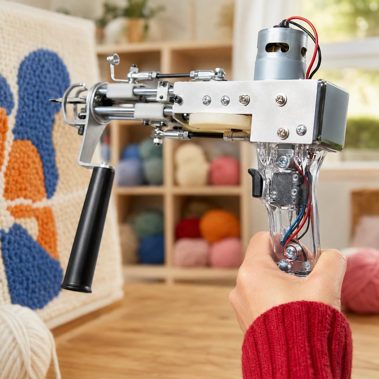 Pistola de meter alfombras con herramienta de aguja para cortar o montar alfombras y reparar, ideal para uso doméstico y profesional