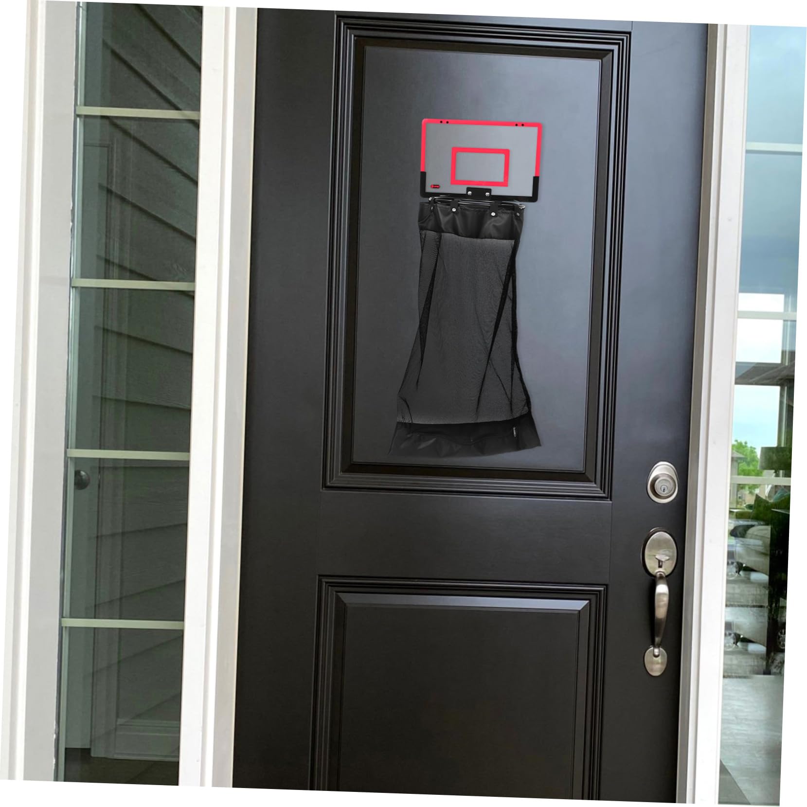 TOPBATHY Hängender Wäschekorb Basketballkorb Design Mit Reißverschluss Platzsparender Wäschekorb Aus Netzgewebe Zum Einhängen an Der Tür Für Bad Schlafzimmer Und Studentenwohnheim Organizer