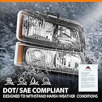 Vista 3 de G-PLUS Faros delanteros compatibles con Chevy Avalanche 1500 2500/Ajuste Chevy Silverado 1500 2500 HD 3500 2003-2006, lente transparente, carcasa