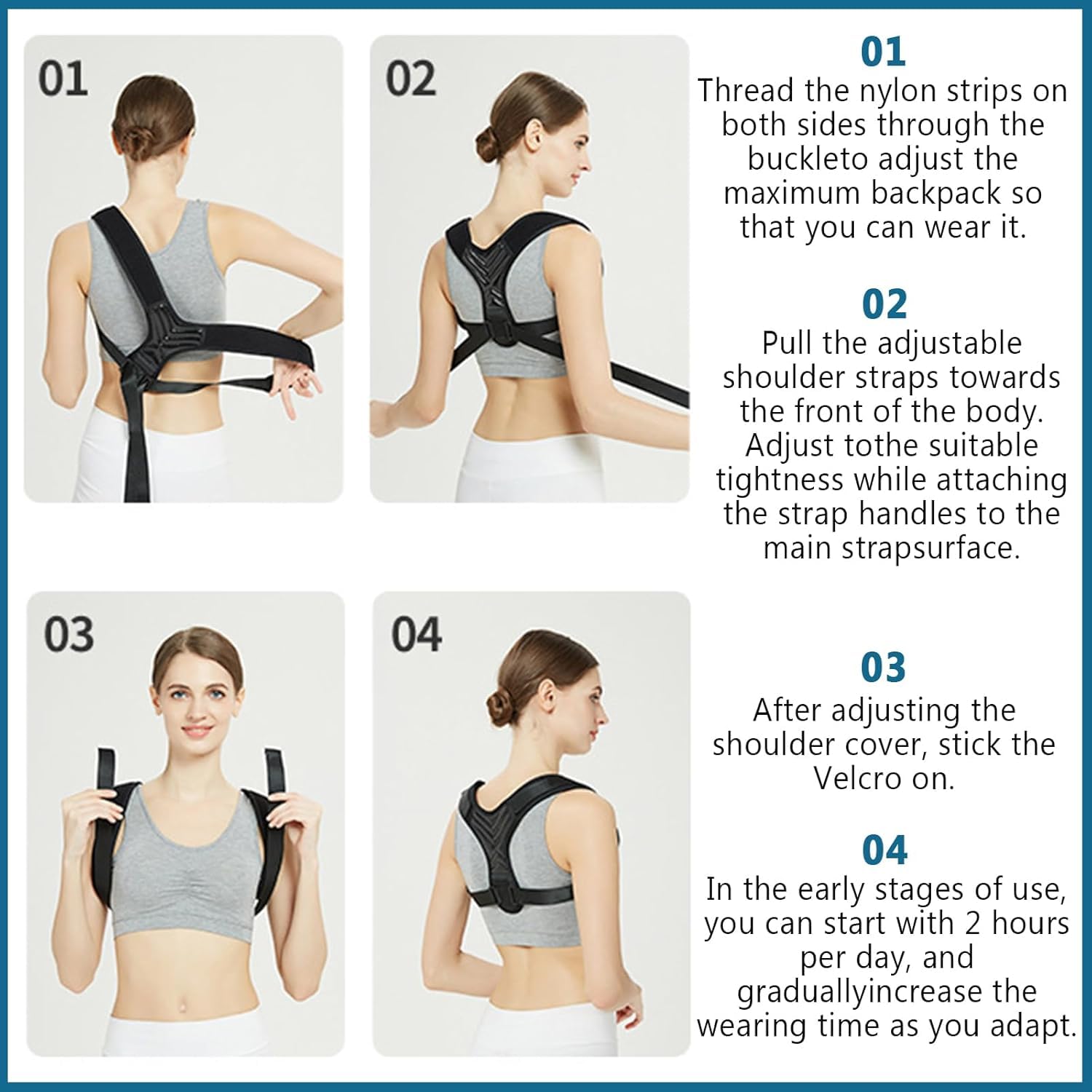 Posture Corrector for Men and Women, Adjustable Back Brace Belt, Support Shoulder Straightener, Back Spine Corrector Providing Pain Relief from Lumbar, Neck, Shoulder, and Clavicle, Back
