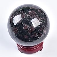 Vista 22 de AMOYSTONE Bola de aventurina azul Natural Cuarzo Cuarzo Cristal Esfera Piedra Bola con Base de Madera