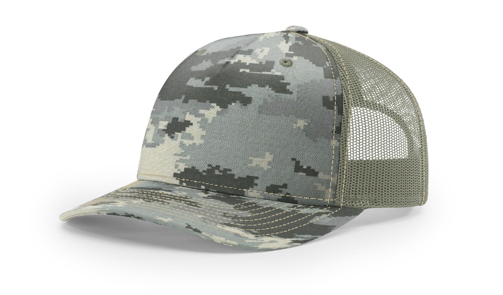 Richardson 112PFP Trucker Cap Blaze Camo - Digital Camo/Light Green