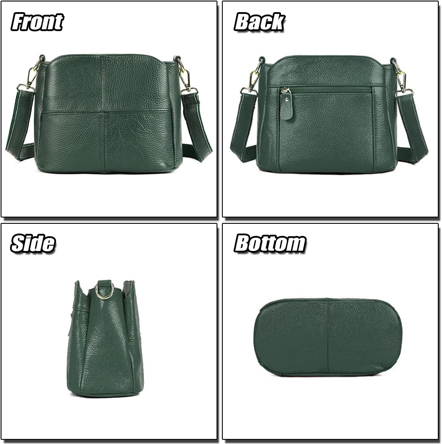 Simple Shoulder Bag for Women Ladies Genuine Leather Crossbody Bag Versatile Handbag Satchel Bag, 3 Compartments