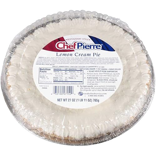 Sara Lee Chef Pierre Lemon Cream Pie, 10 pulgadas, 6 por caja.