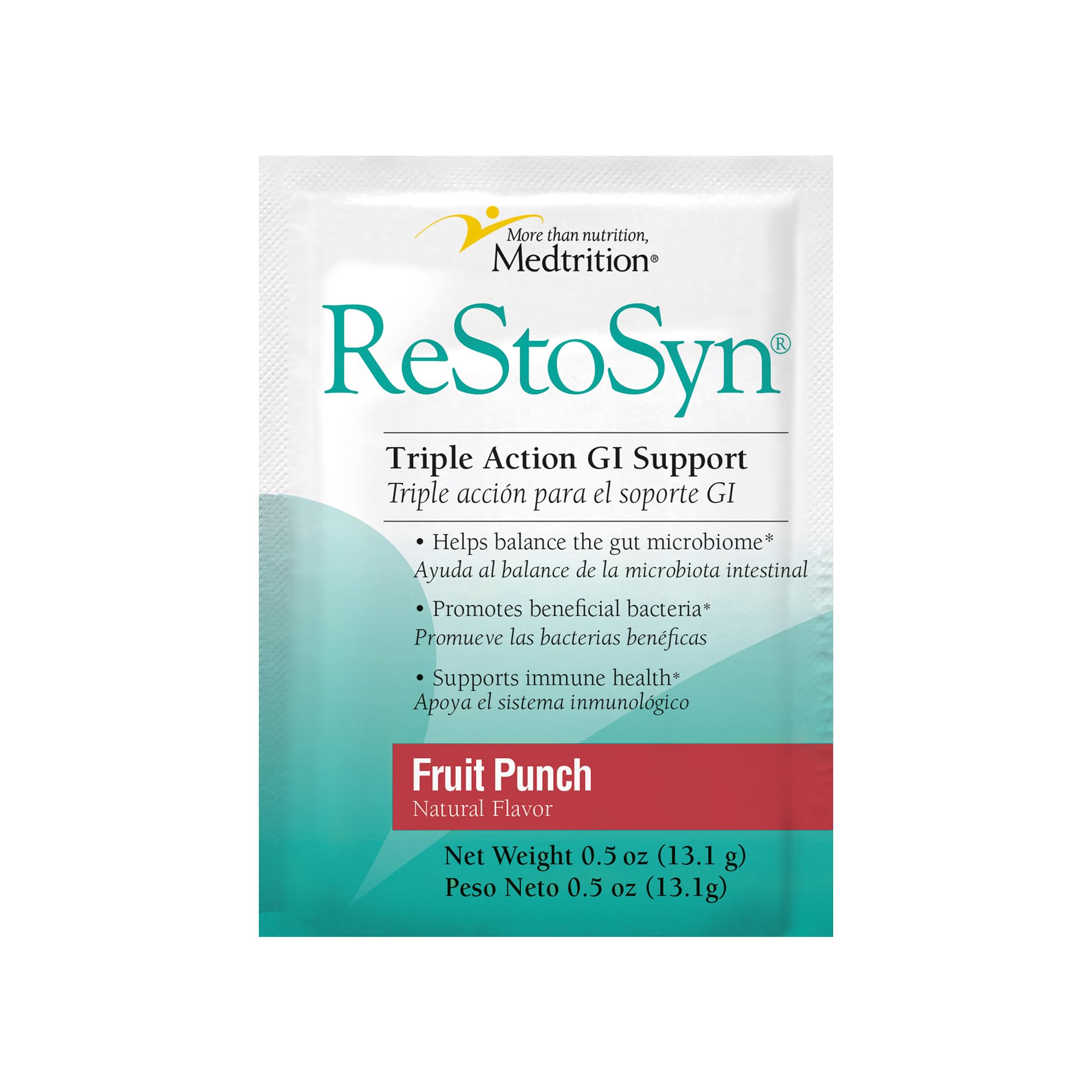 Medtrition ReStoSyn® Suplemento de Fibras com Probióticos e L-Glutamina 5 g + 5 bilhões de UFC, 50 unidades