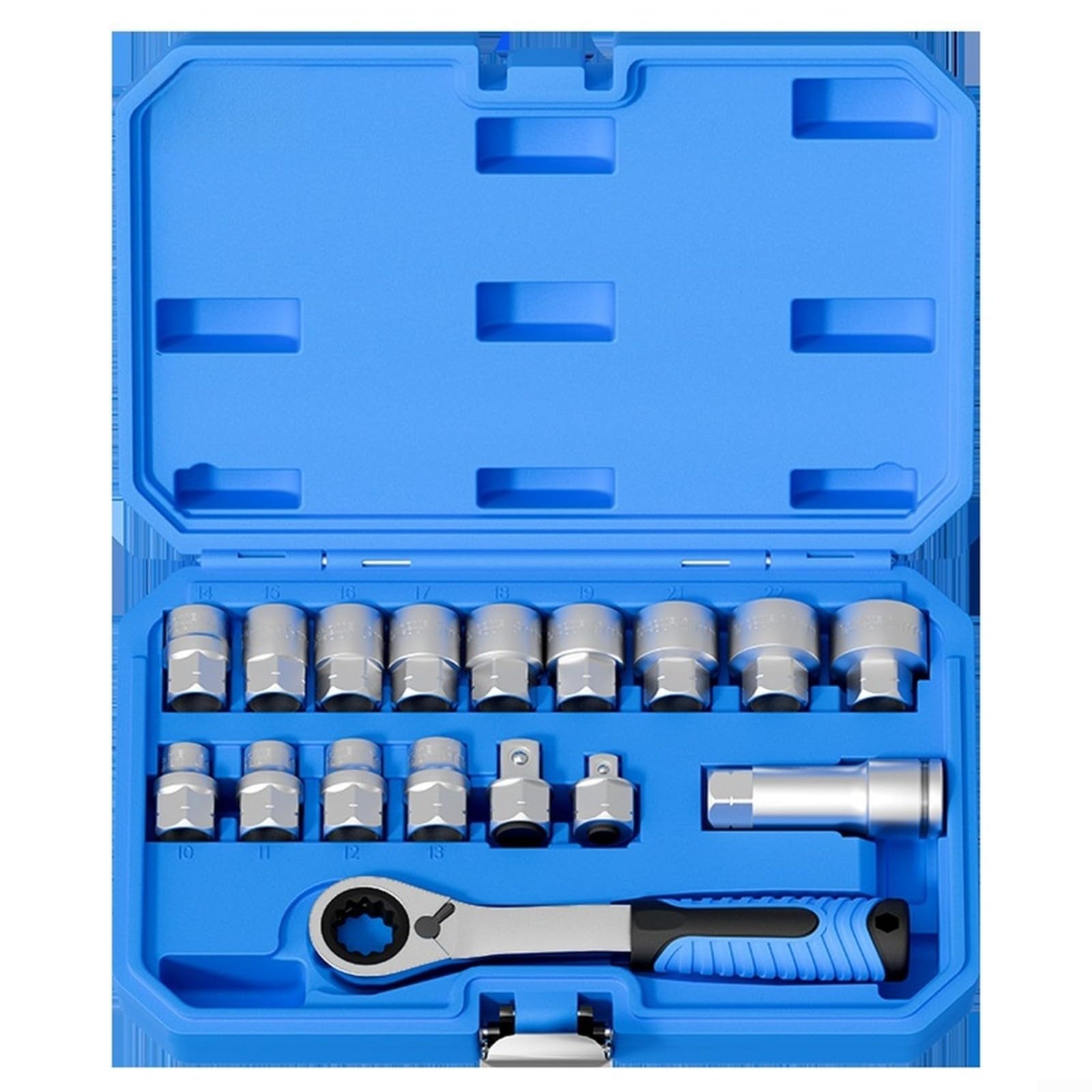 Juego de llaves de carraca de 17 piezas, 12 dientes de acero al cromo vanadio para CR-V con caja de almacenamiento para reparación y mantenimiento de automóviles