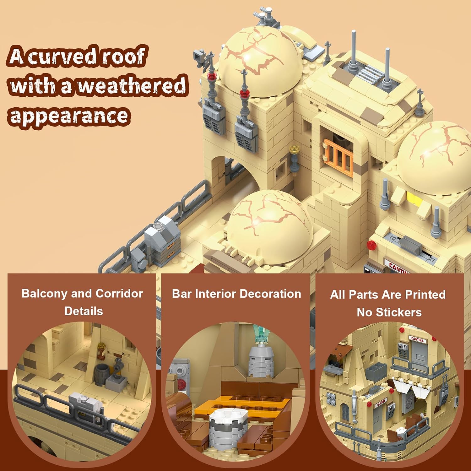 Space Wars Tatooine Cantina Modular Building Set -2639 Pcs image 5