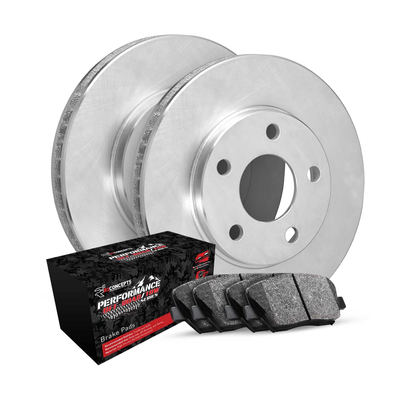 R1 Concepts Rear Brakes and Rotors Kit |Rear Brake Pads| Brake Rotors and Pads| Performance Off-Road Brake Pads and Rotors|fits 2011-2019 Chevrolet Silverado 3500 HD; GMC Sierra 3500 HD