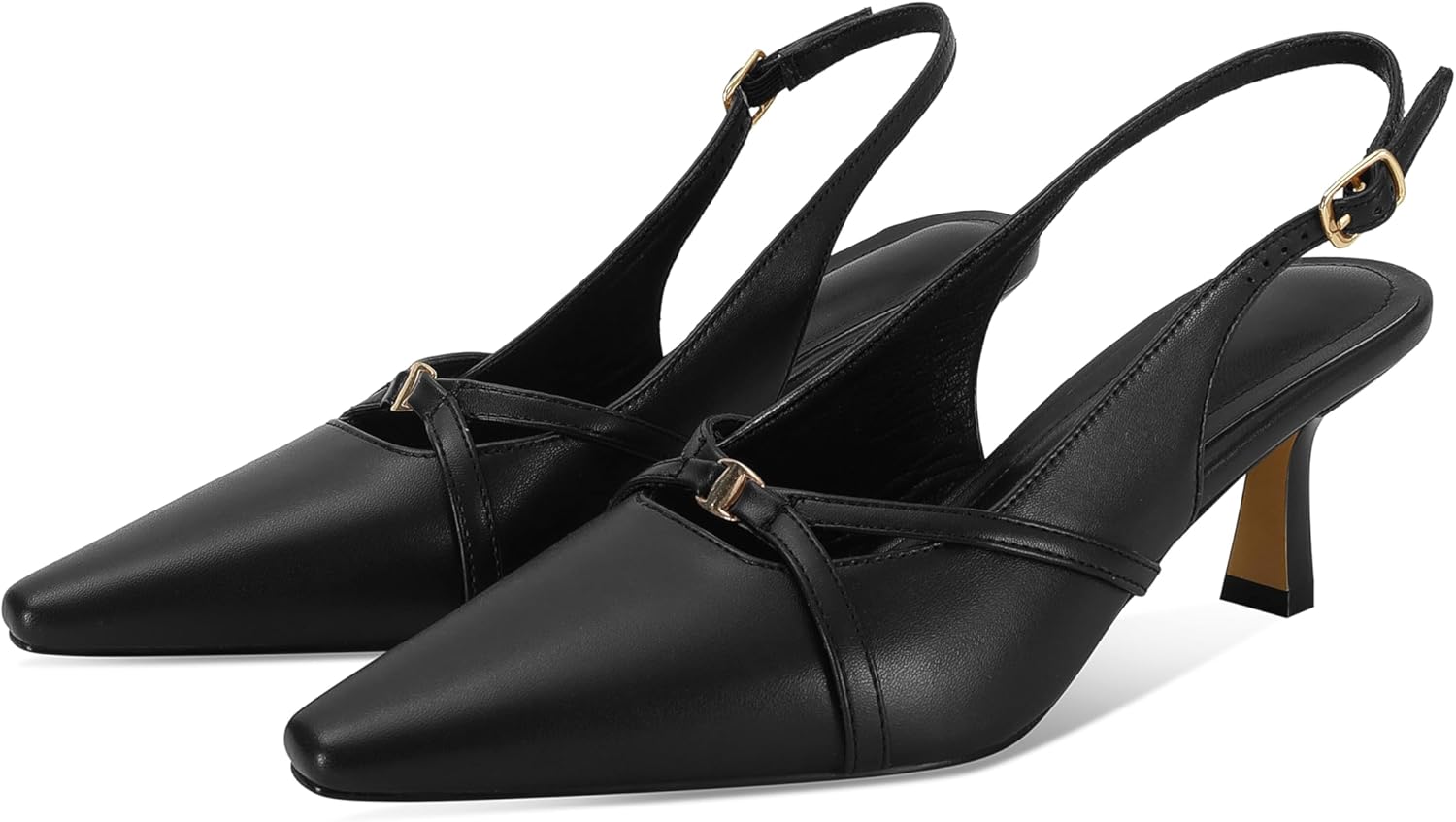 SOVANYOU Women's Slingback Pumps - Comfortable Kitten Heels