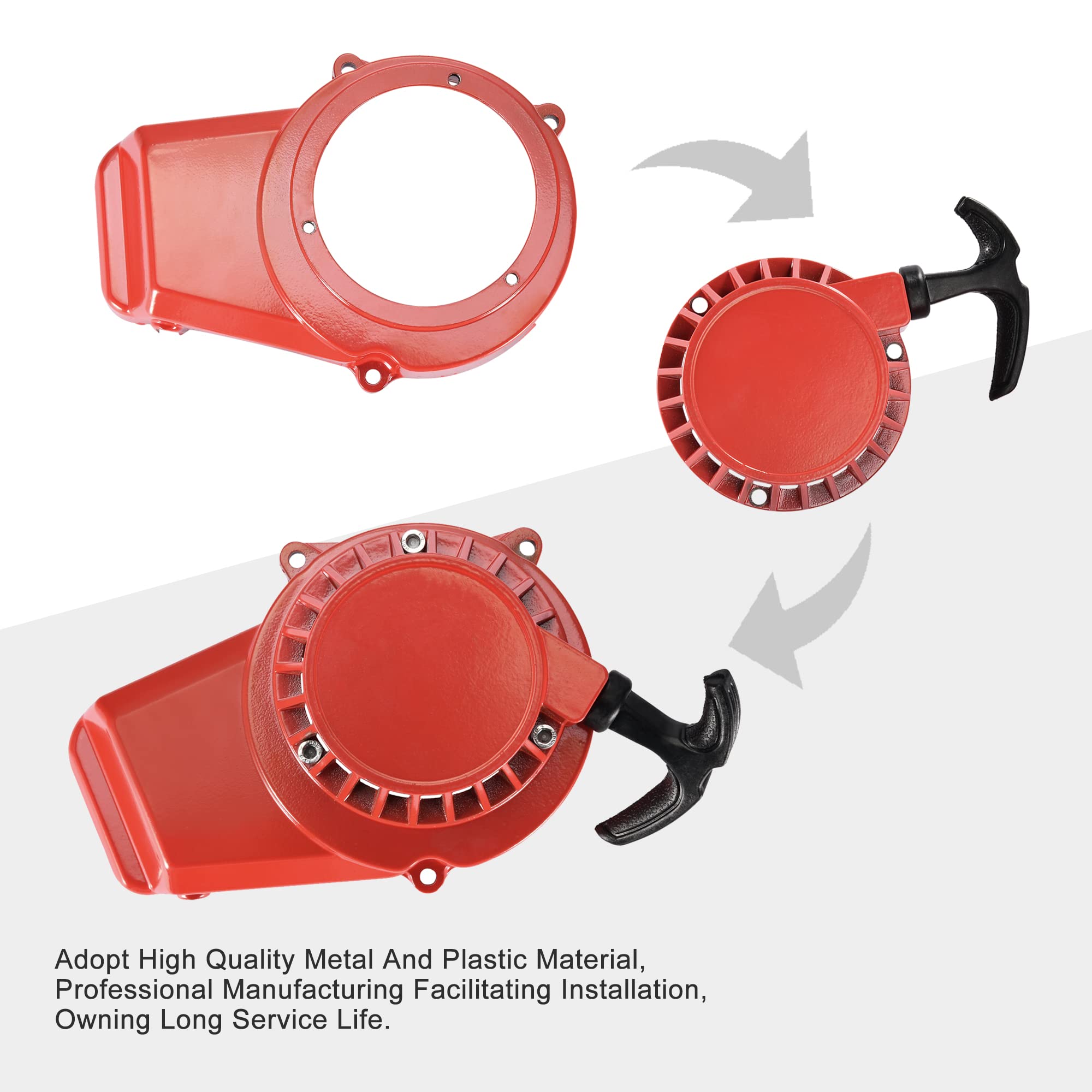 GOOFIT Motocicletta Lega Tira Avvio Ricoglio Starter Sostituzione per 2 Stroke 43cc 47cc 49cc ATV Mini Dirt Bike Scooter Brush Cutter Water Pump Red