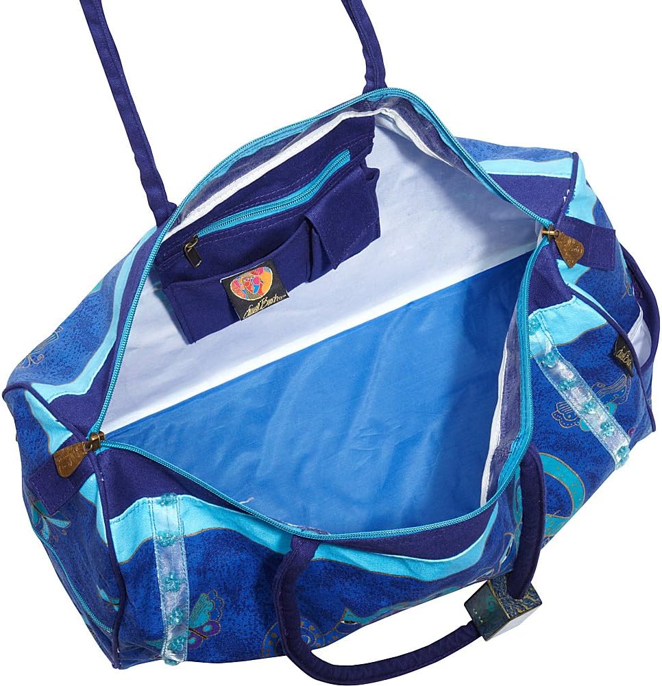 Zeckos Laurel Burch LB414 Indigo Cats Travel Tote Bag in Blue Plastic for Adults