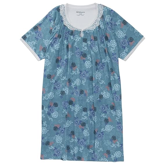 Buy Womens Adaptive Hospital Gowns Open Back Nightgown Lace Roses