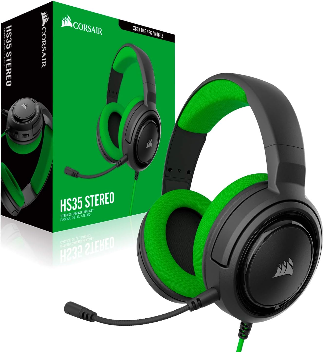 Corsair HS35 - Stereo Gaming Headset - Memory Foam Earcups - Headphones  Designed for Xbox One and Mobile - Green : Amazon.it: Videogiochi
