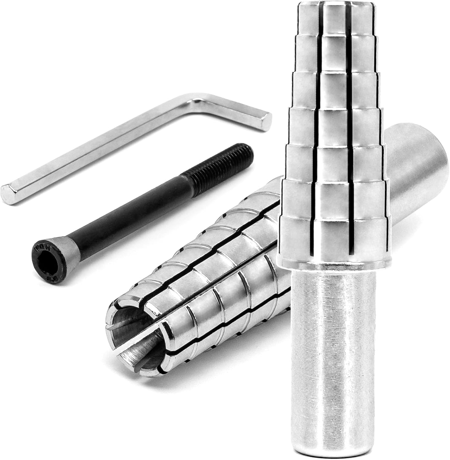 ZiBeiLe Expanding Ring Mandrel, Premium Ring Mandrel for Lathe, Ring Stretcher and Ring Making, Adjustable Sizes (7.5-10.5), Perfect for Turning and Manufacturing Rings, Sliver, D41-KRE-RNB165