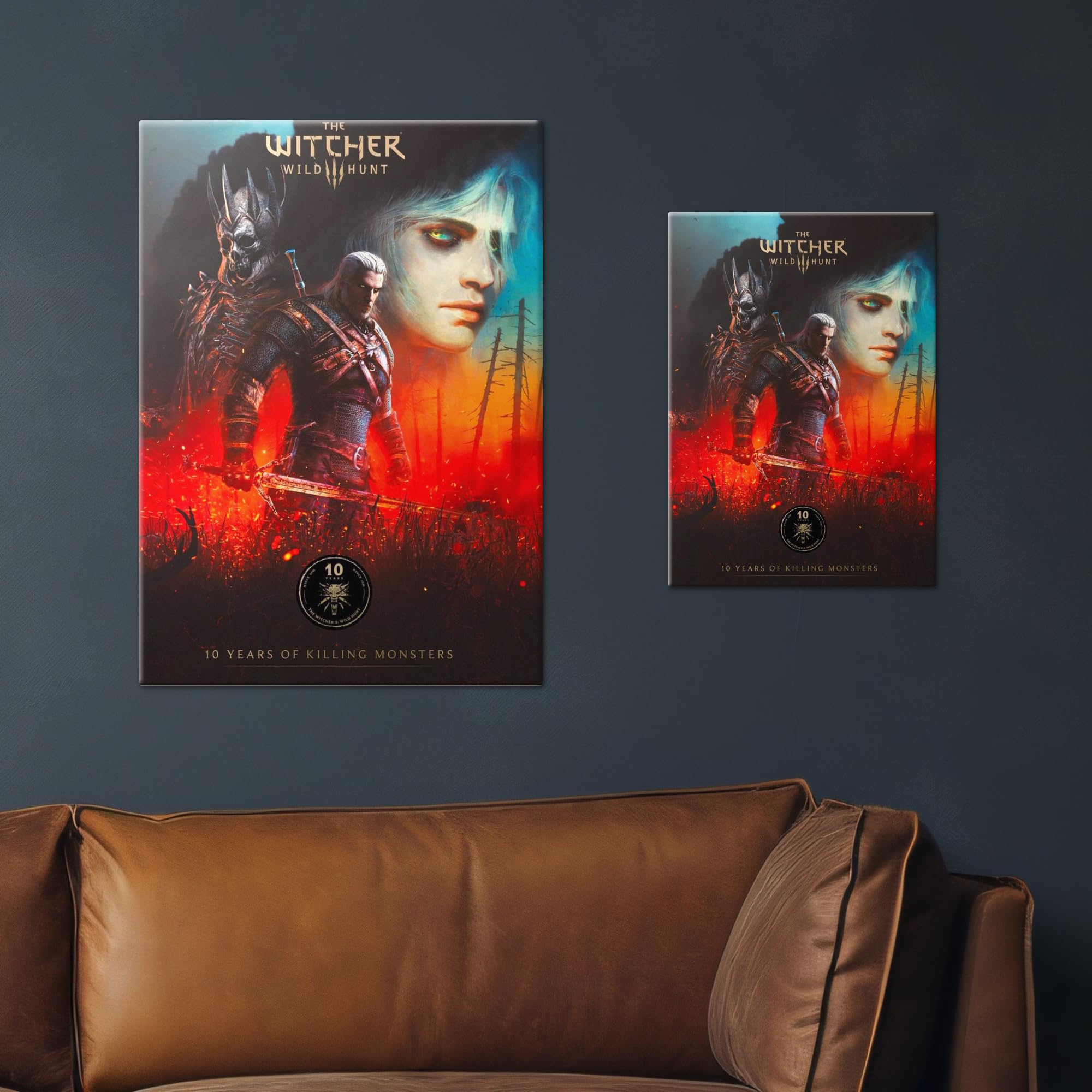 Displate Metallposter The Witcher 3 - Wild Hunt Characters 10th Anniversary Plakat - Spielzimmer Zimmer Deko - Wandbilder Bilder Schlafzimmer - Geschenk - Wanddeko Metall Poster 48 cm x 67.5 cm