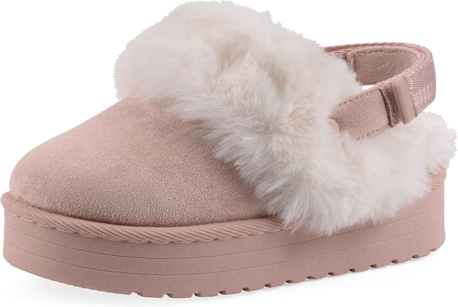 White Mountain Kids Girls' Londyn Slingback Faux Fur Slipper Clog