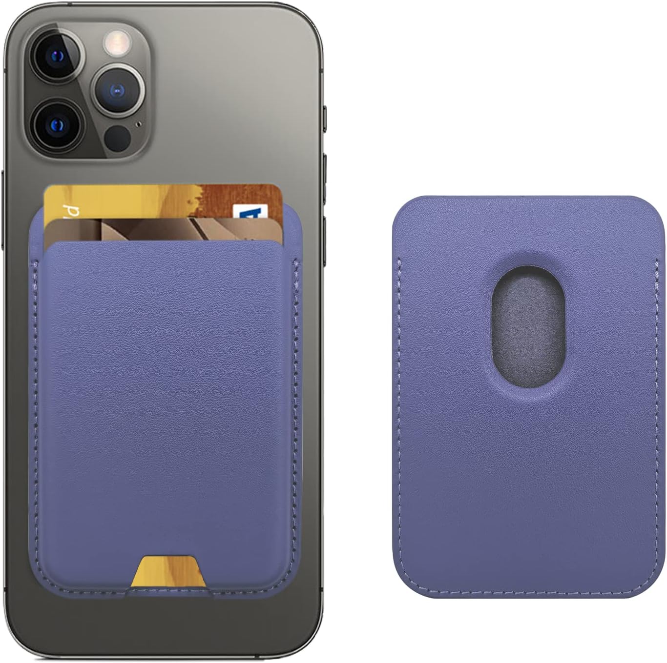 Magnetic Wallet Compatible with MagSafe for iPhone 17 16 15 14 13 12 Pro Max Air Plus Model, Mag 3 Safe Card Holder Stick on Accessories for Cell Phone & Case, Violet