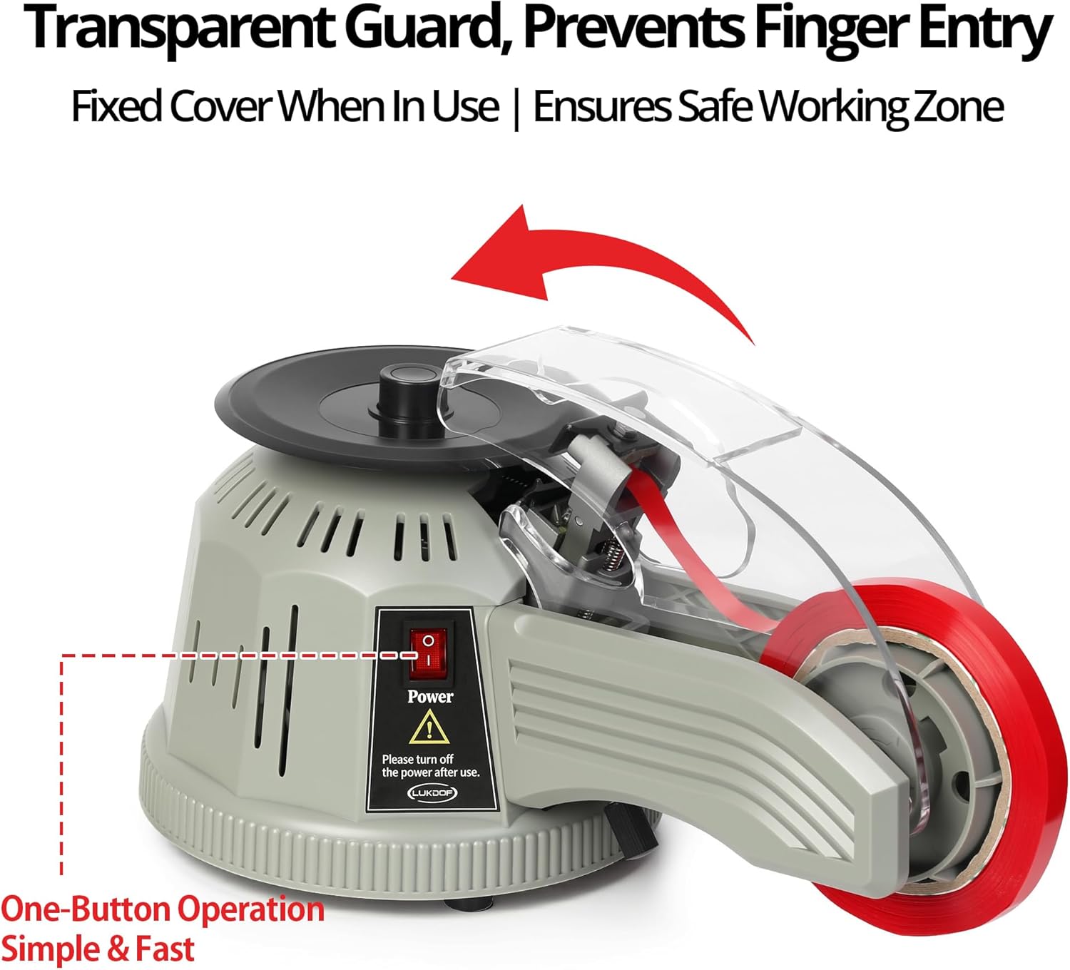 Rotary Disc Tape Cutting Machine, Automatic Tape Dispenser, 13-60mm Cutting Length, 3-25mm Tape Width, for Offices School Warehouses