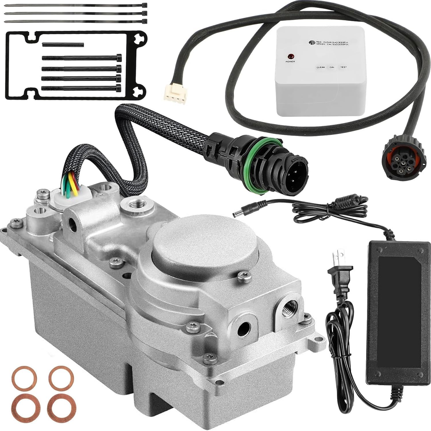 Turbo Actuator with Calibrator Fit for Volvo D11 D12 D13 D16 2008-2016, 24V/12V, Turbocharger Actuator VGT, Replace# 85019731, 85113091, 21517180, 21754439, 85003746, 599-5002