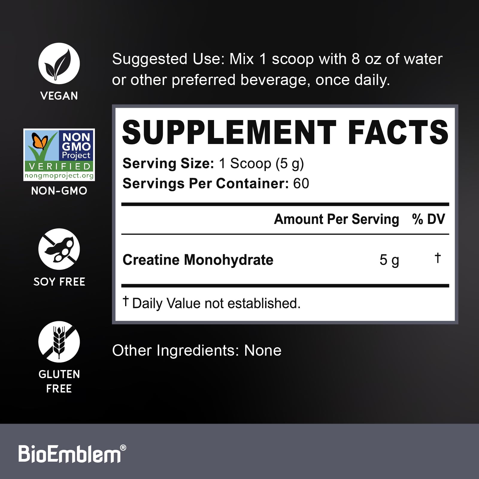 BioEmblem Creatine Monohydrate Powder - Micronized, Unflavored, 300g — Amazon image 5