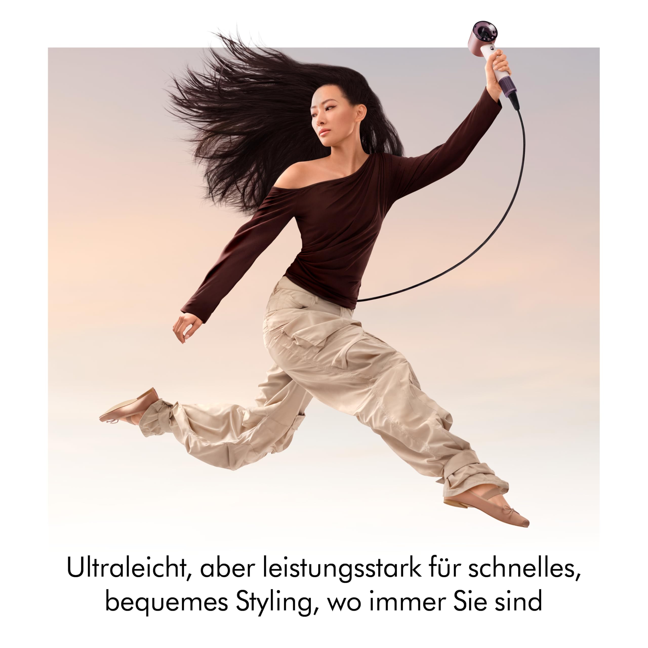 Dyson Supersonic Travel™ Haartrockner – Kompakt & Leicht, Schnelles Trocknen, 1220W, Universaler EU-Stecker, Intelligente Temperaturregulierung, ideal zum Reisen, Ceramic Pink/Rose Gold