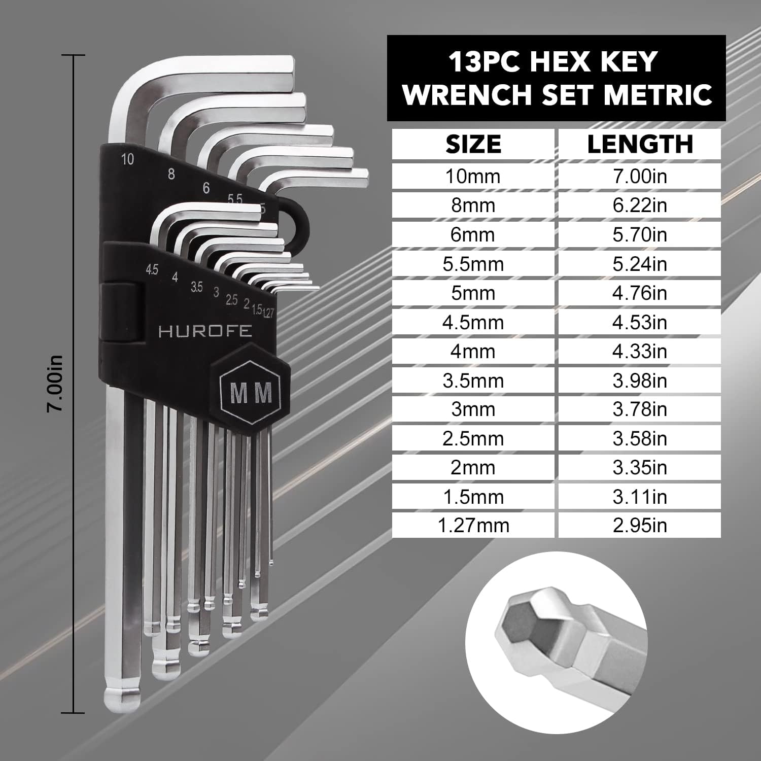 Hex Key Allen Wrench Set, 35-Piece Long Arm Inch/Metric/Torx Ball End with T-Handle, Chrome Vanadium Steel