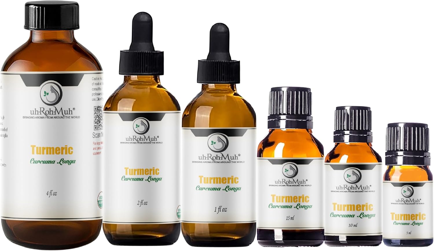 Turmeric Organic Essential Oil - USDA Certified Steam Distilled Curcuma Longa Oil for Aromatherapy, Diffuser, Skin Hair Care, DIY Natural Fragrance Oil, Warm Earthy Aroma - Sri Lanka - 10 ml