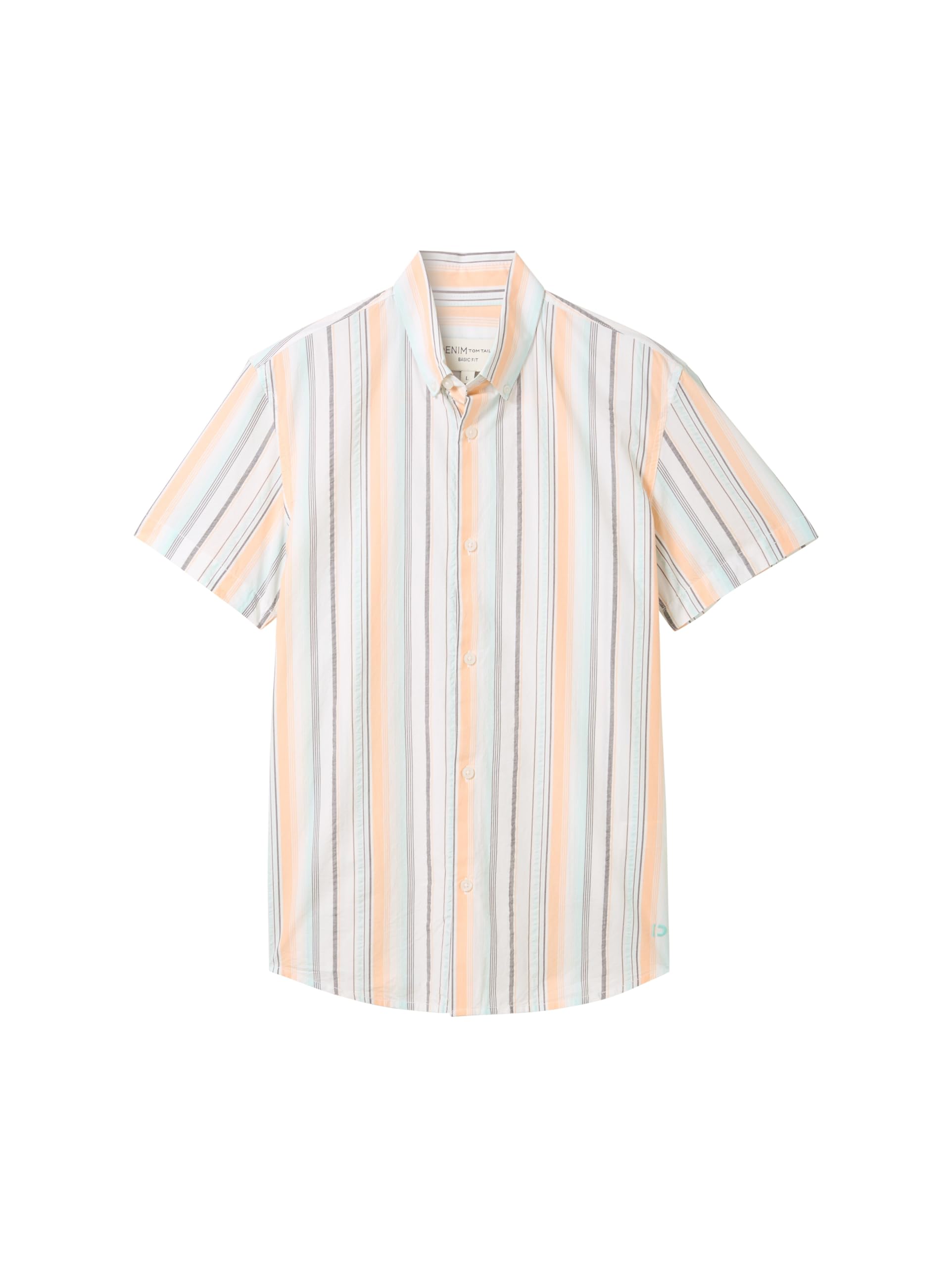 TOM TAILOR Denim Herren Dobby Kurzarm Hemd mit Streifen-Muster