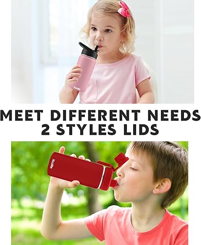 Miniatura 3 de Paquete de 2 botellas de agua para niños, botellas de agua de 16 onzas para niños y escuelas, botella de agua de metal para niños, botella de agua