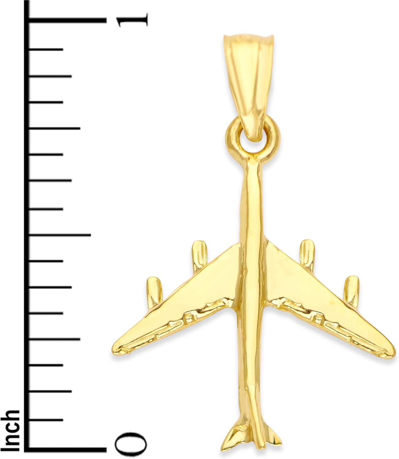 10k Real Solid Gold Airplane Pendant for Necklace, Pilot Jewelry Gifts for Flight Attendant - Image 3
