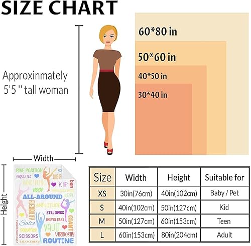 Miniatura 3 de Manta de gimnasia de 40 x 50 pulgadas, manta de franela polar suave para niñas y adolescentes, ligera, cómoda y cálida manta temática de gimnasia