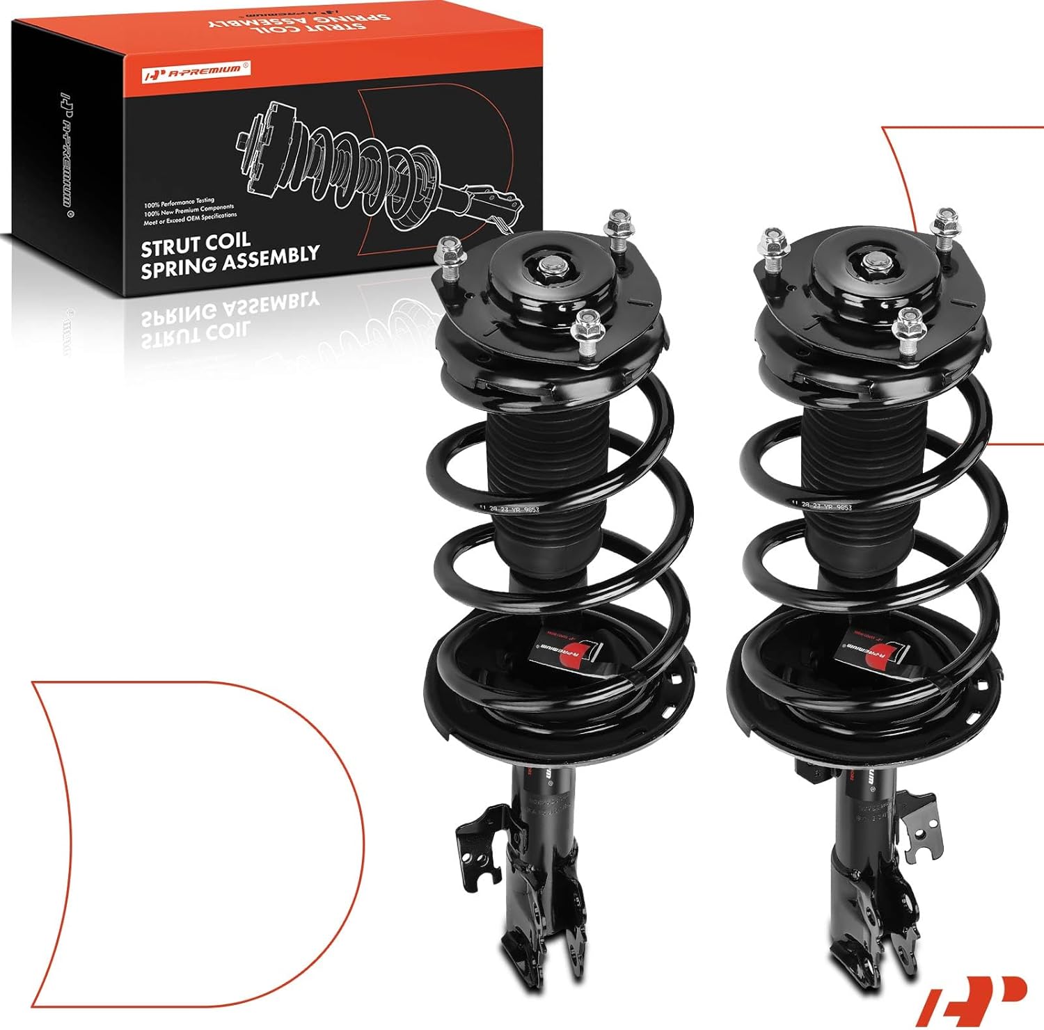 A-Premium Front Struts Compatible with Toyota Sienna [FWD] 2015-2020 - 2x Replacement Suspension Complete Strut Assembly Shock with Coil Spring