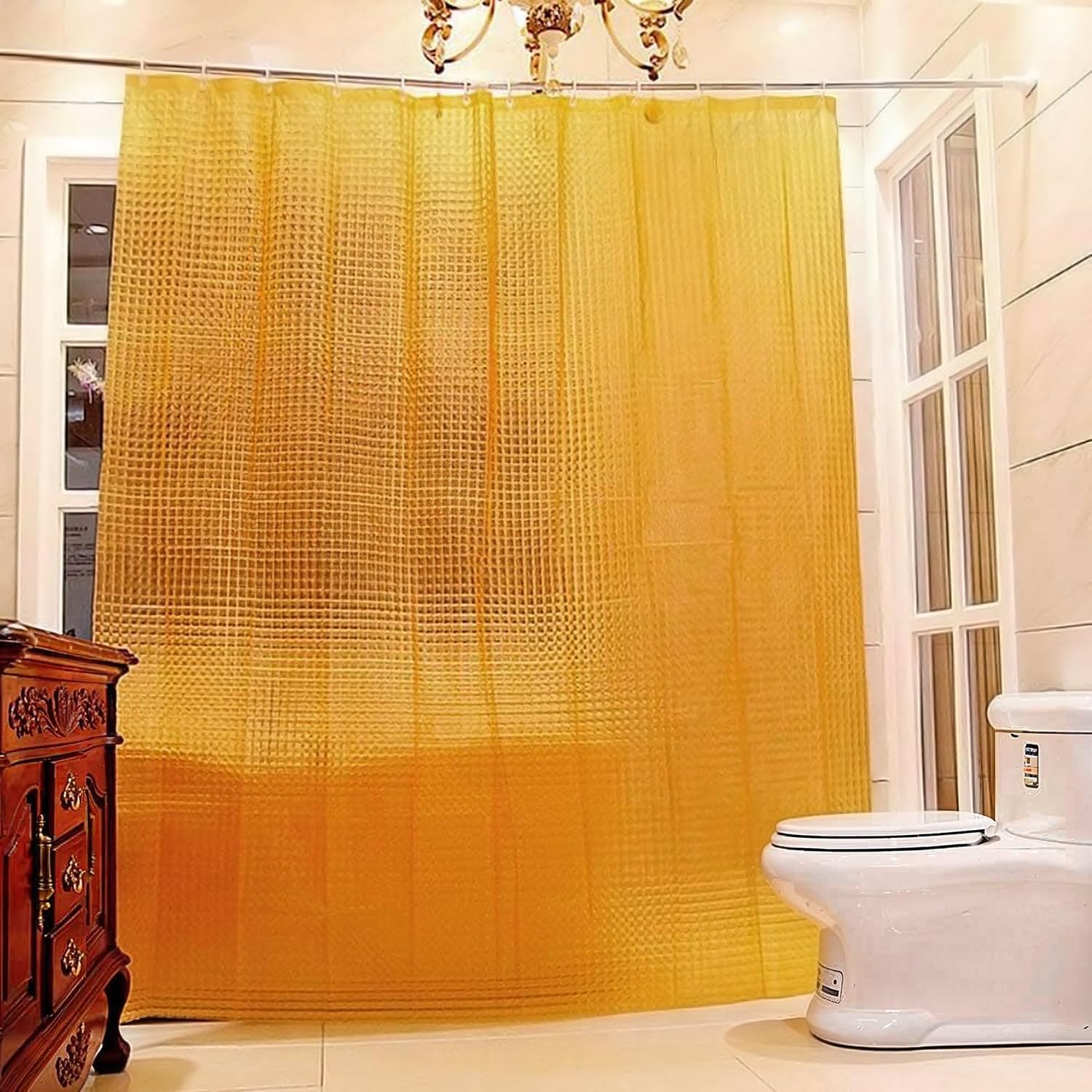 Amazon.com: Riverbyland Translucent Orange Shower Curtain 72" x 72 ...