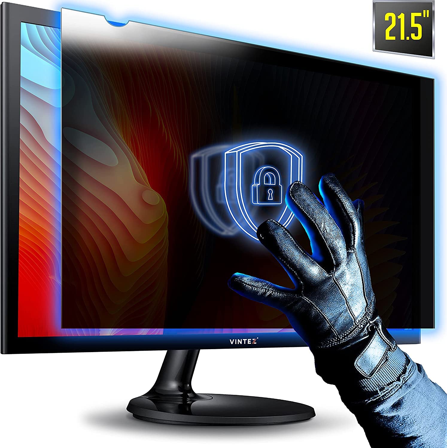 PxIn 21.5 Inch (16:9) Monitor Privacy Filter Guard | No Eye Strain | Anti Glare & Blue Light UV, Anti Scratch, No Dry Eyes