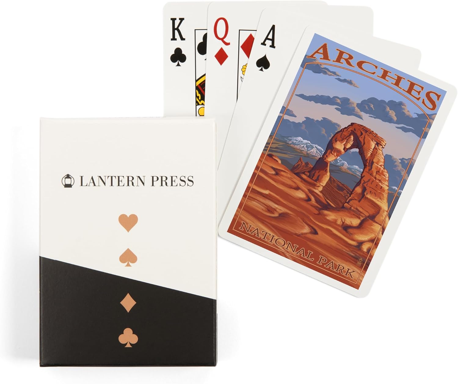 Lantern Press Arches National Park, Utah, Delicate Arch, Painterly Series, 52 Playing Cards for Adults, Poker Size Card Deck